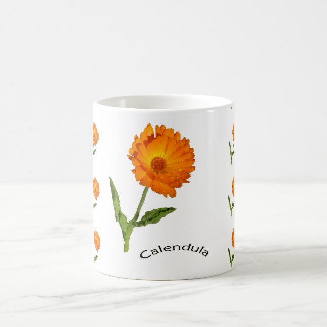 Tasse - Orange Calendula Blume (Mittel)
