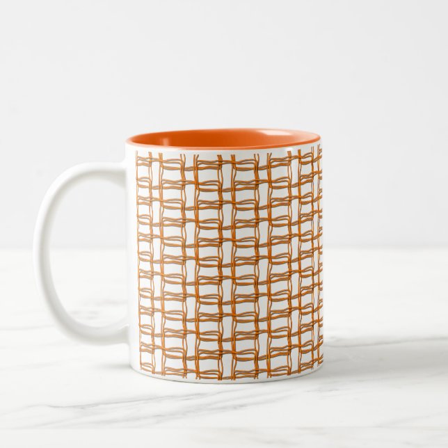 Tasse - orange Draht-Muster (Links)