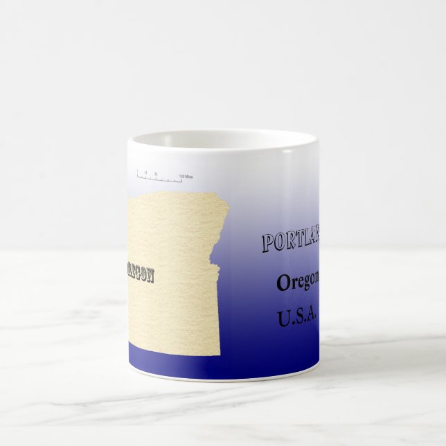 Tasse - Oregon Karte mit Stadt (Mittel)