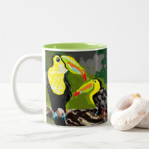Tasse: Paradiesvögel Zweifarbige Tasse