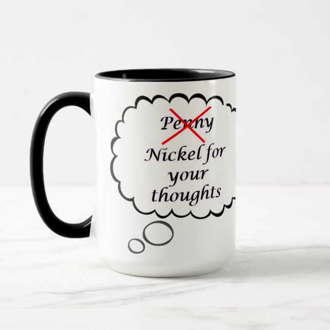 Tasse 'Penny for your thoughts' (Links)
