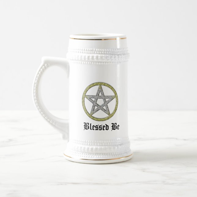 Tasse Pentagram-Pentagramm-BierStein Witchy (Links)