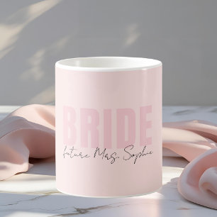 Tasse Personalisiert Future Mrs. Name in Blush