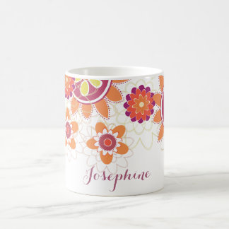 Tasse personalisiert geometrischer Retro-Blume
