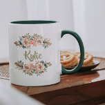 Tasse personalisierter Name | Kundenspezifische Ge<br><div class="desc">Personalisierbare Name Tasse mit Aquarell-Blume. Ein tolles Geschenk für Brautmädchen,  Trauzeugin,  Mama,  Oma,  Lehrer,  Krankenschwestern oder alle,  die Blume mögen!</div>