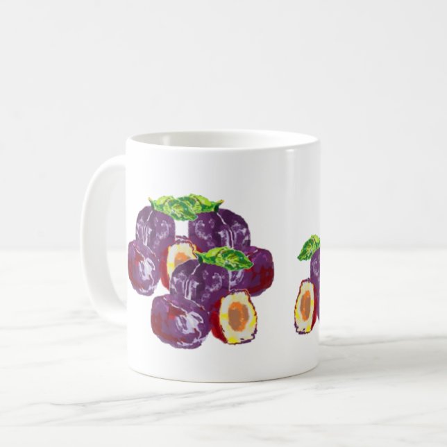 Tasse: Pflaumen Kaffeetasse (Vorderseite Links)