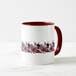 Tasse - Pflaumenblüten auf der Maroon-Linie