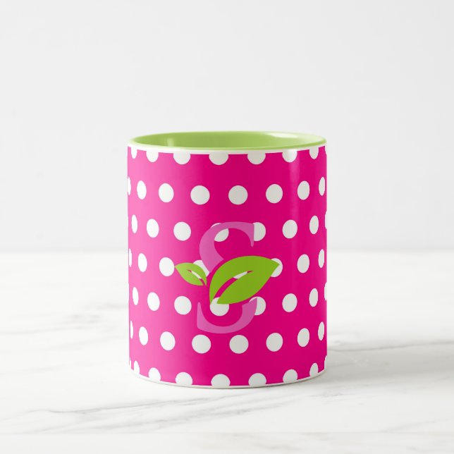 Tasse Pink Polka Dot Logo Design (Mittel)