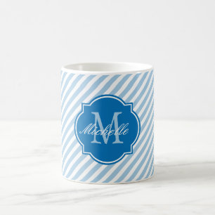 Tasse Placid Blue Strip Monogram