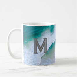 Tasse-Pokal-Surf-Design mit Monogramm-Geschenk Kaffeetasse