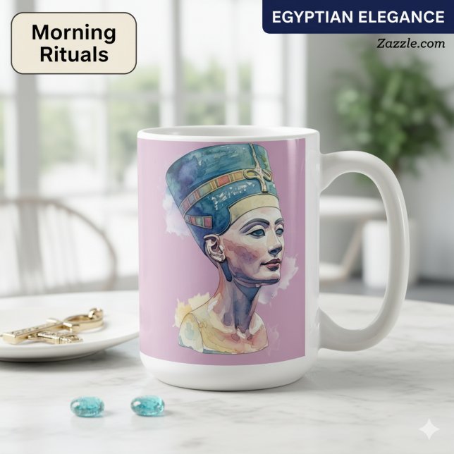 Tasse Queen Nefertiti Wasserfarbe - Ägyptische Kun (Von Creator hochgeladen)