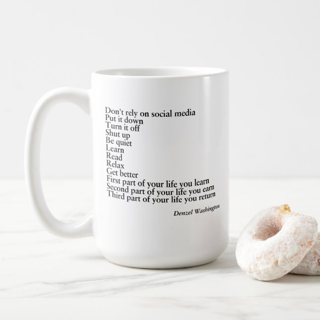 TASSE QUOTE GIFT, Dennzel washington-Zitat (Mit Donut)