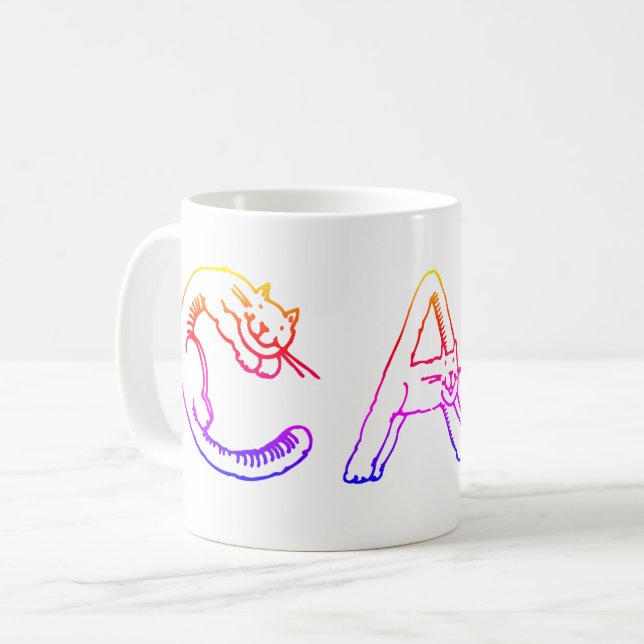Tasse - Rainbow-KATZE (Vorderseite Links)