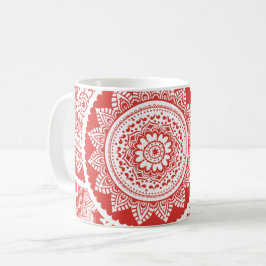 Tasse Red & White Mandala Muster