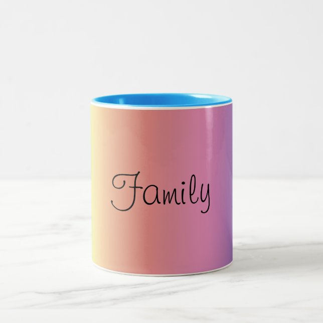 Tasse - Regenbogenfarben mit Familie (Mittel)