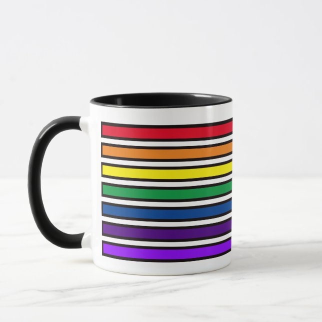 Tasse - Regenbogenfarbene Balken (Links)