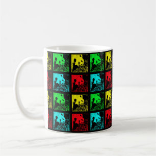Tasse, Riesenpandas Pop Kunst, Rot-Blau-Gelb Tasse