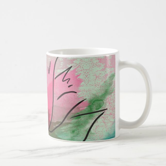 Tasse, rosa Blume Kaffeetasse (Rechts)