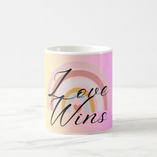 Tasse Rosa Minimalistische Liebe gewinnt