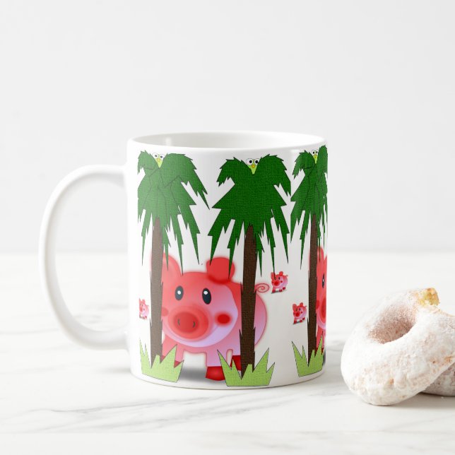 Tasse Rosa Schweine (Mit Donut)