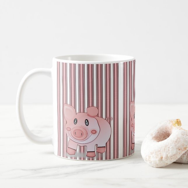Tasse Rosa Schweine (Mit Donut)
