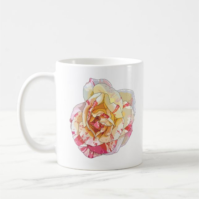 Tasse Rosa und Gelb Rose (Links)