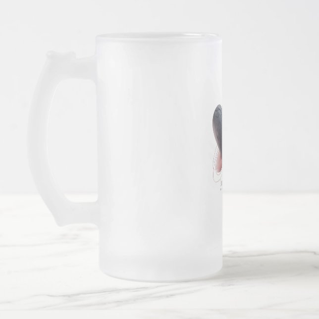 Tasse Rosa und Schwarzes Herzrhythmus (Links)