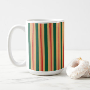 Tasse rot, grün und goldgestreift - Große