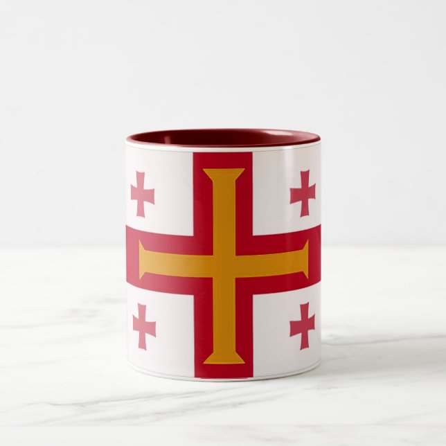 Tasse Rot und Orange Kreuz (Mittel)