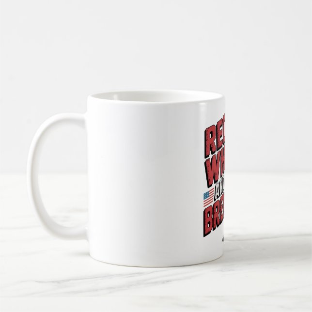 Tasse Rot-Weiß und Braubier Kunst (Links)