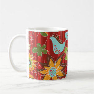 Tasse Roter Blumengarten