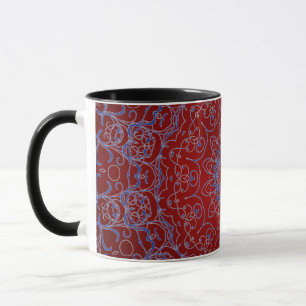 Tasse Rotes Herz und Blaue Spitzen