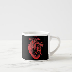 Tasse Rotes und Schwarzes Anatomisches Herz Espres