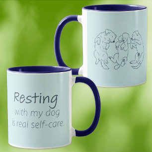 Tasse 'Ruhe mit meinem Hund' Selbstfürsorge eisbla