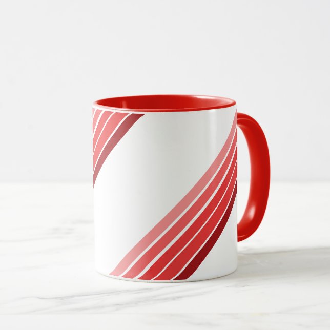 Tasse - Schatten der roten, diagonalen Streifen (VorderseiteRechts)