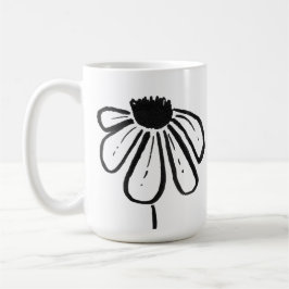 Tasse Schwarz-Weiß-Blume