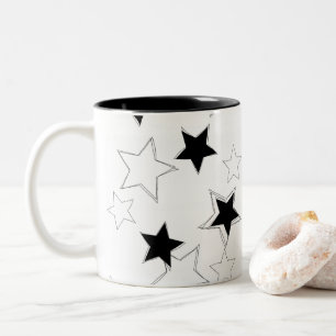 Tasse Schwarz & Weiße Sterne