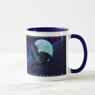Tasse schwarzen Pegasus und des blauen Mondes