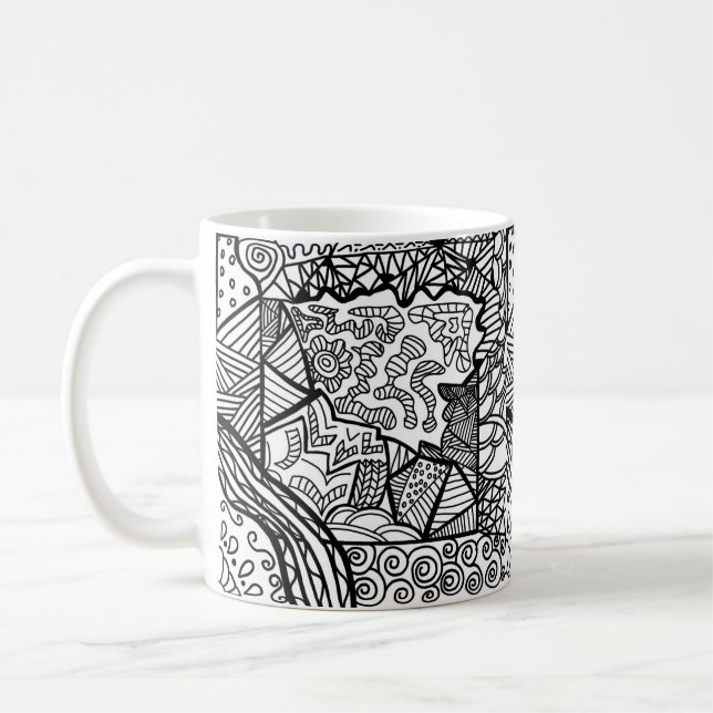 Tasse Schwarzweißmuster (Links)