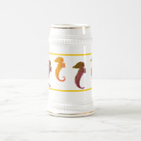 Tasse - Seepferde in Braun und Orange