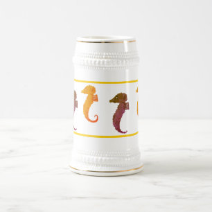 Tasse - Seepferde in Braun und Orange