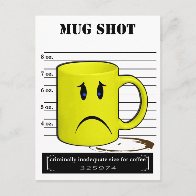 Tasse Shot Coffee Tasse Cup Cartoon Meme Postkarte (Vorderseite)