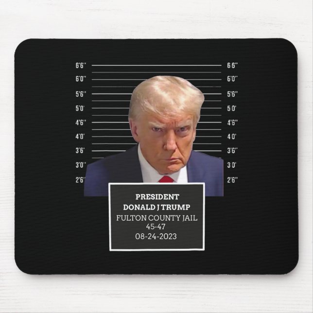 Tasse Shot Präsident Donald J Trump Mugshot 2023 S Mousepad (Vorne)