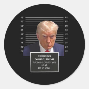 Tasse Shot Präsident Donald J Trump Mugshot 2023 S Runder Aufkleber