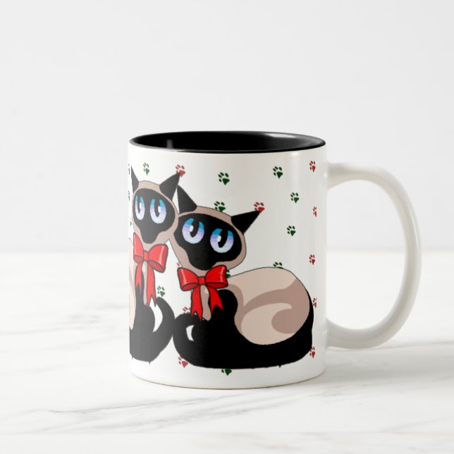 Tasse - siamesische Katzen-Weihnachten (Rechts)