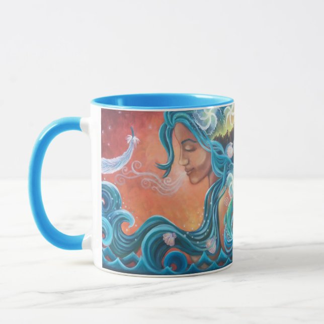 Tasse - Sie ist das Meer, originelle Kunst (Links)