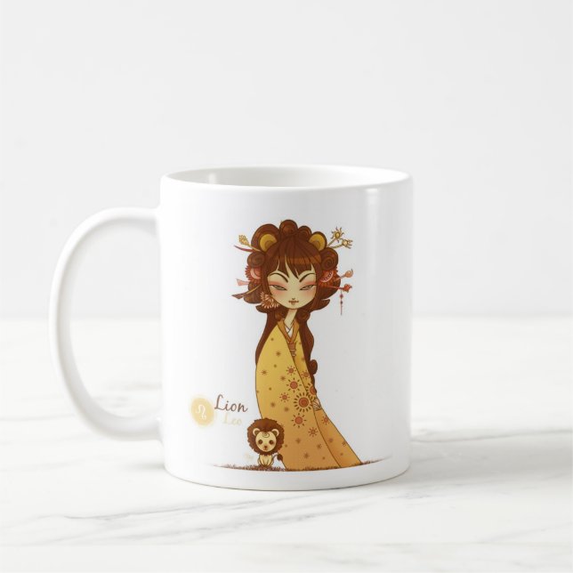 Tasse signiert astrologisches Löwe (Links)