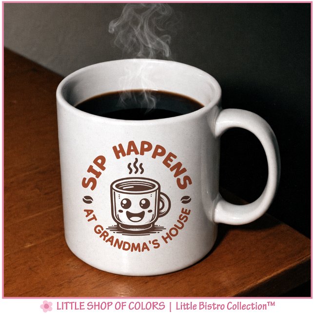 Tasse 'Sip Happens bei Oma' (Von Creator hochgeladen)