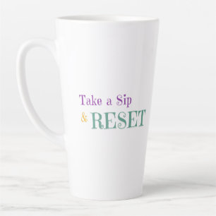 Tasse "Sip & Reset" - Motivierend Karo