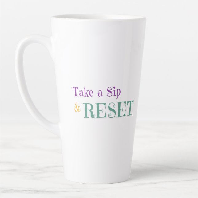 Tasse "Sip & Reset" - Motivierend Karo (Links)